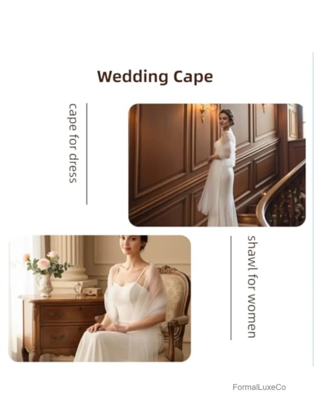 Tulle Scarf Neck Wrap Wedding Shawl for Bride Evening Ceremony 118 in